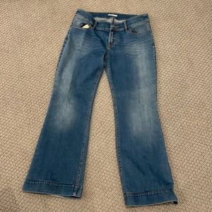 Cropped wide leg jeans